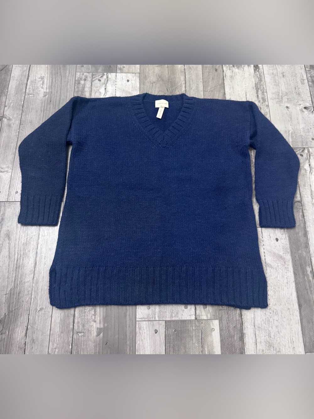 Laude The Label Baby Alpaca Jumper Sweater Navy Blue V-Neck Luxury L/XL $358